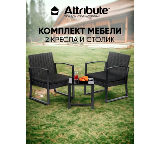 Набор мебели Attribute 3предмета (кресло 2шт+столик 1шт) 203011