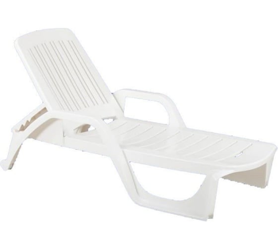 Стопирующийся шезлонг BICA B:rattan NILO белый 180