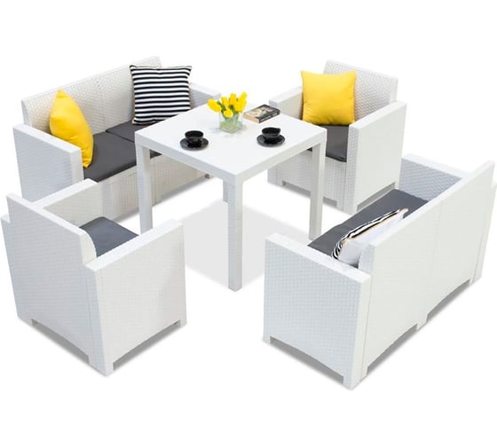 Стол B:Rattan Dallas 800х800мм, белый 9096