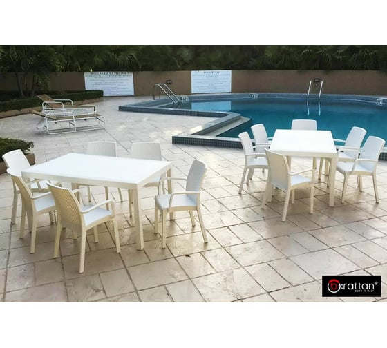 Стул с подлокотниками B:rattan INDIANA белый 9093