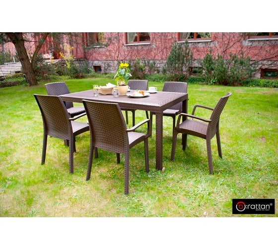 Стол B:rattan Houston коричневый 9094.3