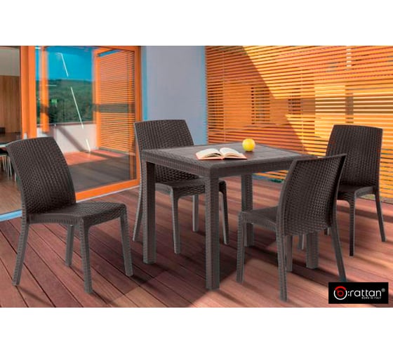 Стол B:rattan Dallas 800х800мм, коричневый 9096.3