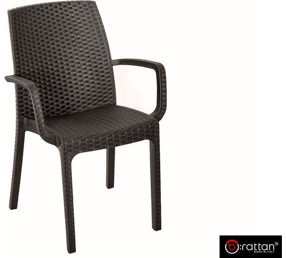 Стул с подлокотниками B:rattan INDIANA коричневый 9093.3
