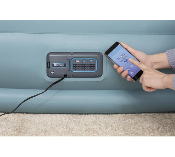 Надувная кровать со встроенный электронасосом Bestway Sleep Control, Tritech Airbed 203х152х46 см, 67708 BW