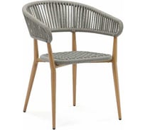 Кресло САМОС алюминий имитация дерева + роуп серый ООО "Фотон" Konway E1144