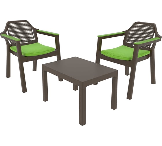 Набор мебели Архимед EASY COMFORT color 2 кресла, стол, венге/зеленый Р6033ВЗ 1