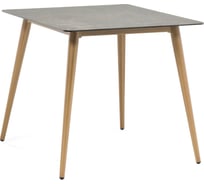 Стол обеденный садовый САМОС 80x80 см, алюминий, имитация дерева, камень ООО "Фотон" Konway E9924stone