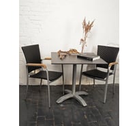 Стол Konway Solid Top Easy 80x80, dark moon/silver KN-3059/KN-Solid.8080.919