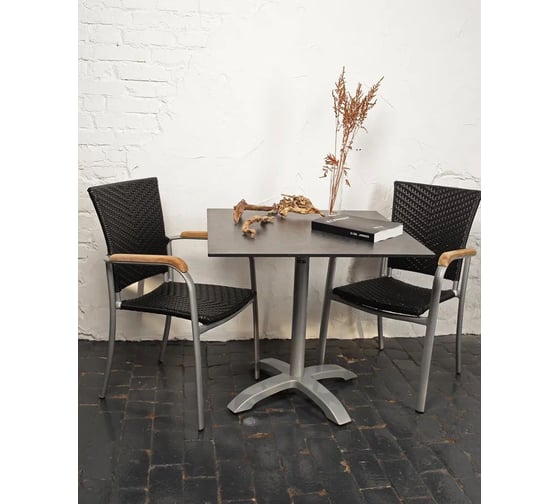 Стол Konway Solid Top Easy 80x80, dark moon/silver KN-3059/KN-Solid.8080.919 1