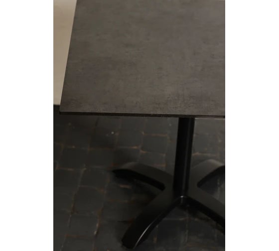 Стол Konway Solid Top Easy 80x80, dark moon/black KN-3058/KN-Solid.8080.919