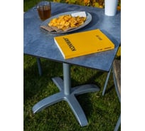 Стол Konway Solid Top Easy 80x80, beton/silver KN-3059/KN-Solid.8080.241