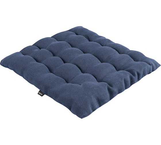 Подушка на стул Tkano Essential из стираного льна, синего цвета, 40x40x4 см TK22-CP0001