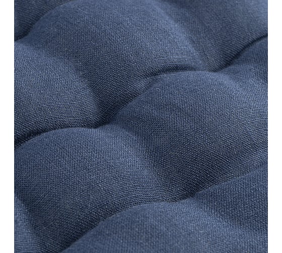 Подушка на стул Tkano Essential из стираного льна, синего цвета, 40x40x4 см TK22-CP0001