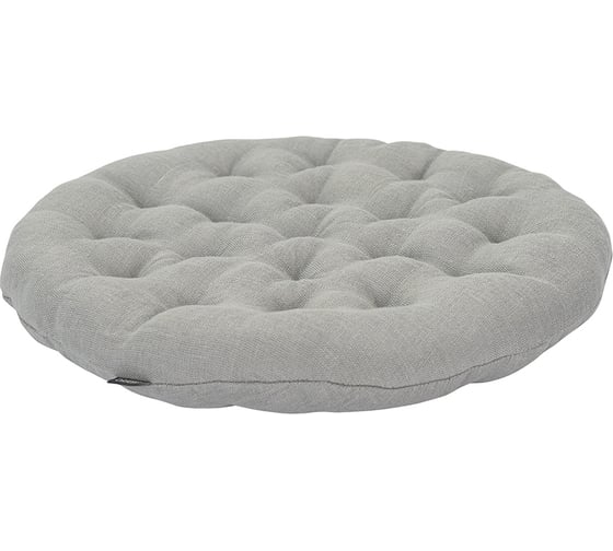 Подушка на стул Tkano Essential круглая, из стираного льна, серого цвета, 40x40x4 см TK22-CP0006