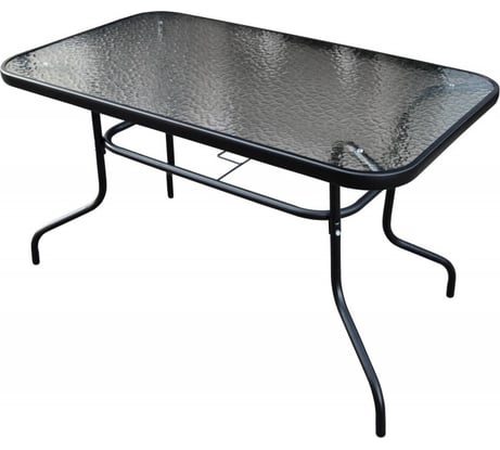 Стол прямоугольный Garden story арт. 70x120см (каркас черный, столешница стекло) SC-090