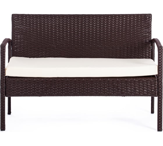 Лаундж сет (диван+2кресла+столик+подушки) Tetchair (mod. 210000) пластиковый ротанг, 106x60x71см/59x60x71см/75x41x38см, коричневый, ткань: DB-02 бежевый 11941