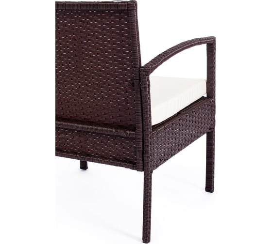 Лаундж сет (диван+2кресла+столик+подушки) Tetchair (mod. 210000) пластиковый ротанг, 106x60x71см/59x60x71см/75x41x38см, коричневый, ткань: DB-02 бежевый 11941