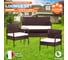 Лаундж сет (диван+2кресла+столик+подушки) Tetchair (mod. 210000) пластиковый ротанг, 106x60x71см/59x60x71см/75x41x38см, коричневый, ткань: DB-02 бежевый 11941 6