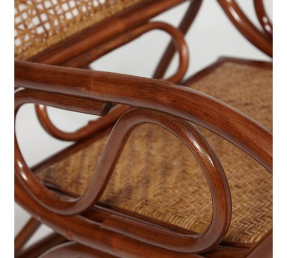 Кресло-качалка Tetchair MILANO (разборная) / без подушки / ротанг top quality, 58x136x103 см, Pecan (орех) 12996