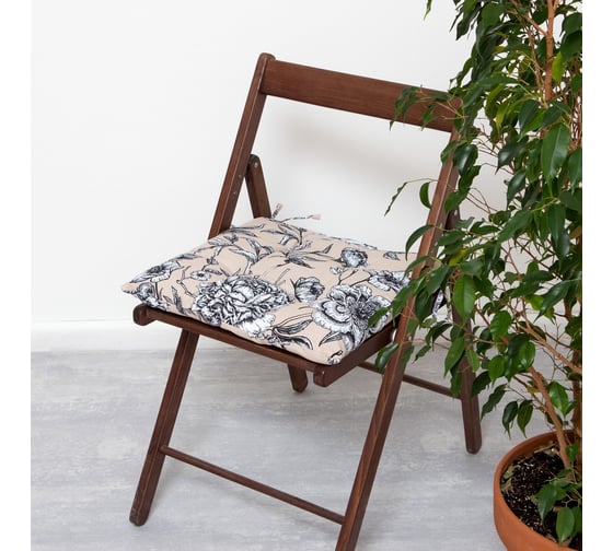 Сидушка на стул Доляна Blooming garden 42x42x7 см, 100% хлопок, 164 г/м2 7533951