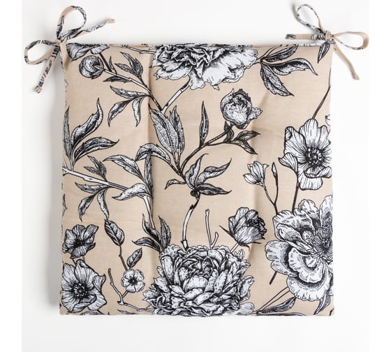 Сидушка на стул Доляна Blooming garden 42x42x7 см, 100% хлопок, 164 г/м2 7533951