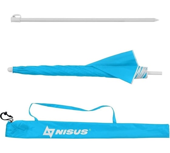 Зонт пляжный Nisus N-180 d 1.8м, прямой, голубой, 19/22/170Т 00000243517