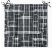 Сидушка на стул Этель "Клетка" цвет черный, 40x40 см, 100% полиэстер 10362966