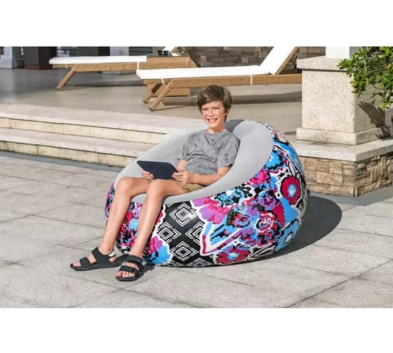 Надувное кресло Bestway 112x112x66см "Inflate-A-Chair Floral" 75111 BW