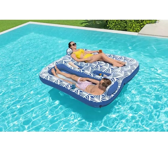Надувной матрас-плот для плавания Bestway 204x188см "Comfort Plush Double" для двоих, до 180кг 43653 BW