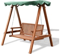 Качели садовые деревянные National Tree Company с зеленым тентом КД -1 / CNP-191 зеленый