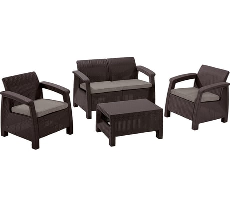 Комплект мебели Keter Corfu set коричневый 258952