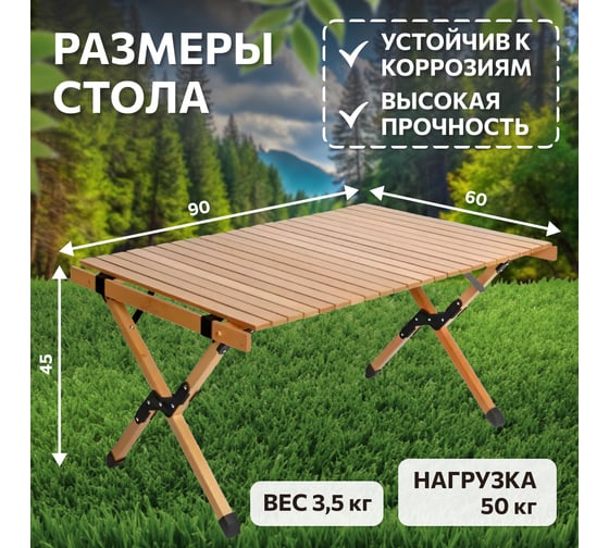 Набор для отдыха National Tree Company реечный стол 90 на 60 с креслами Н90-WY