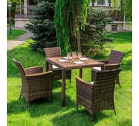 Обеденный комплект садовой мебели AMELIA Royal Family коричневого цвета на 4 персоны 760-763-61-21