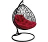 Подвесное кресло для двоих M-Group с ротангом, черное, бордовая подушка 7930095241794
