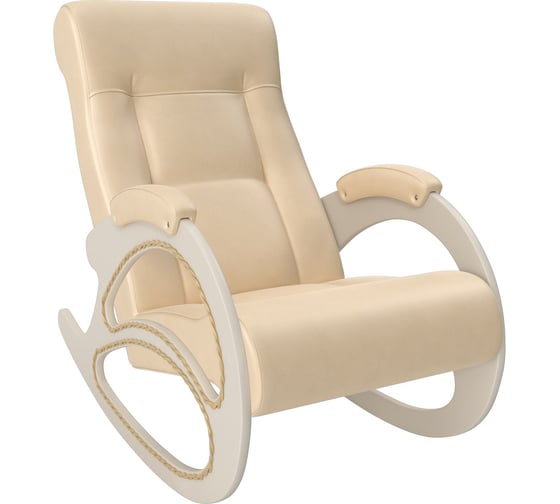 Кресло-качалка Комфорт Модель 4, дуб шампань, кожзам Polaris Beige 64741 1
