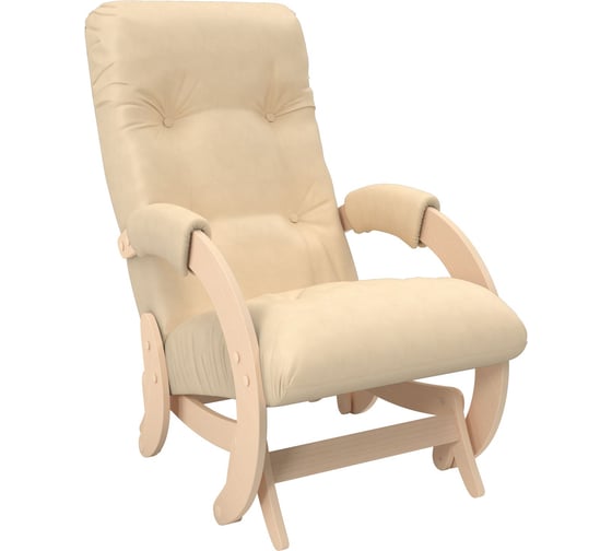 Кресло-глайдер Комфорт Модель 68, натуральное дерево/шпон, кожзам Polaris Beige 57200