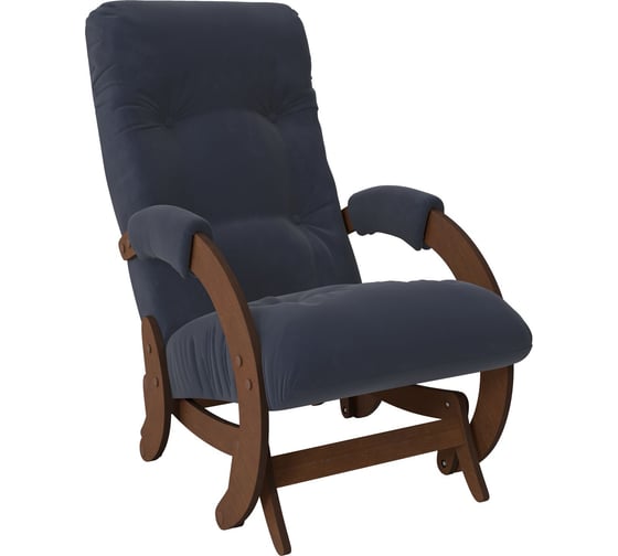 Кресло-глайдер Комфорт Модель 68, орех/шпон, ткань Verona Denim Blue 46471