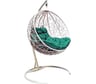 Подвесное кресло M-Group Круг ротанг, белое, зеленая подушка 7930095240728