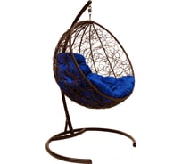 Подвесное кресло M-Group Круг ротанг, коричневое, синяя подушка 7930095240575