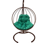 Подвесное кресло M-Group Круг без ротанга, коричневое, зеленая подушка 7930095240865