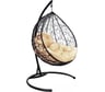 Подвесное кресло M-Group Капля Ротанг, черное, бежевая подушка, 7930095240100