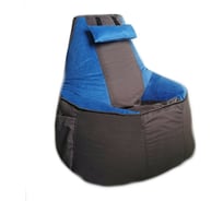 Игровое кресло-мешок Mypuff Геймер, Серо-голубое, мебельный велюр G_472_538