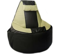 Игровое кресло-мешок Mypuff Геймер, Черно-салатовое, экокожа G_057_060
