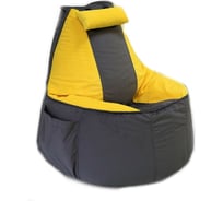 Игровое кресло-мешок Mypuff Геймер, Серо-желтое, мебельная ткань G_472_535