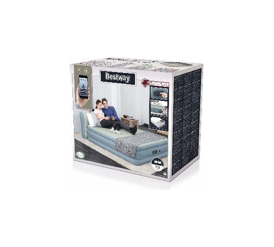Надувная кровать Bestway Fortech Airbed 229x152x79 см, со спинкой, встроенный электронасос Sleep 009025