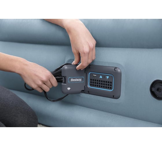 Надувная кровать Bestway Fortech Airbed 229x152x79 см, со спинкой, встроенный электронасос Sleep 009025