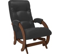 Кресло-глайдер Комфорт Модель 68, орех/шпон, кожзам, Vegas Lite Black 58030