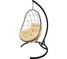 Подвесное кресло M-Group Овал без ротанга, черное, бежевая подушка, 7930095241503