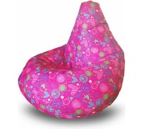 Кресло-мешок Mypuff Груша, сердца, размер стандарт, принтованный оксфорд b_589