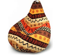 Кресло-мешок Mypuff Груша, африка, размер стандарт, мебельный хлопок b_048
